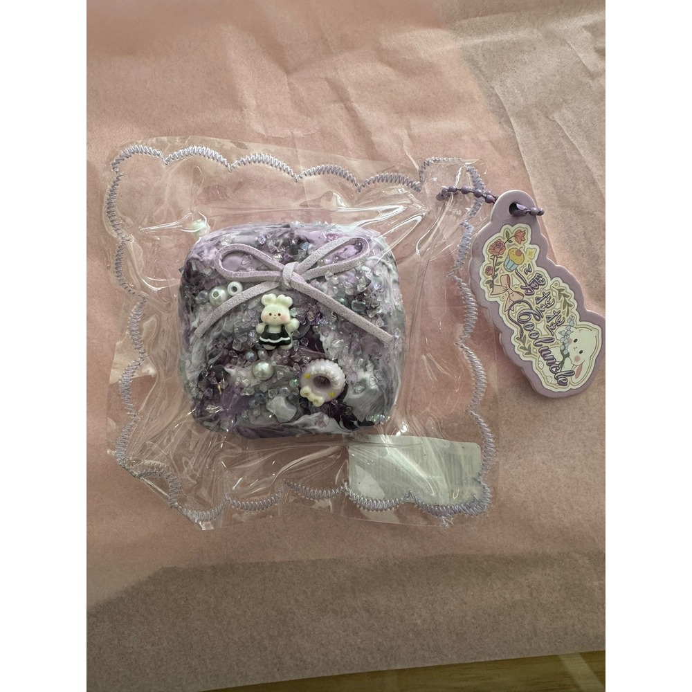 Purple Taba Squishy Handmade Kawaii Bunny Donut Crystal Marble Stress Toy NEW
